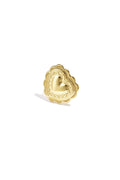 Statement ring in heart shape with pattern and flower petals