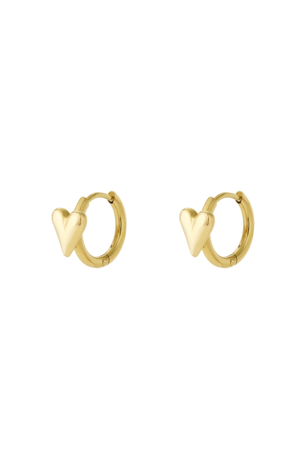 Hoop with mini heart earrings