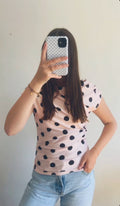 Polka dot top - roze