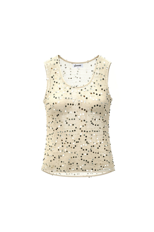 Crocheted beach top with glitter detail
