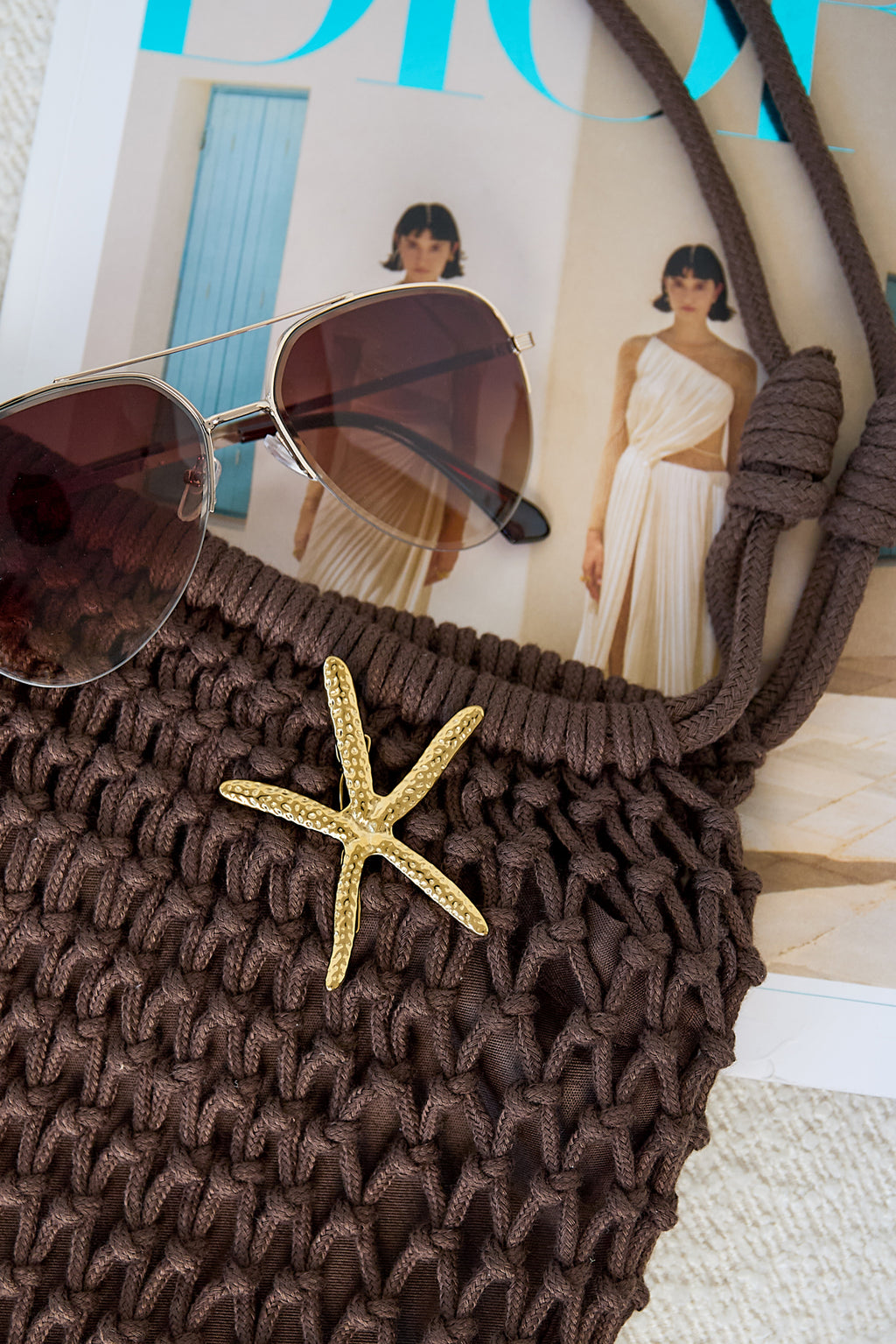 Brooch hairpin with starfish