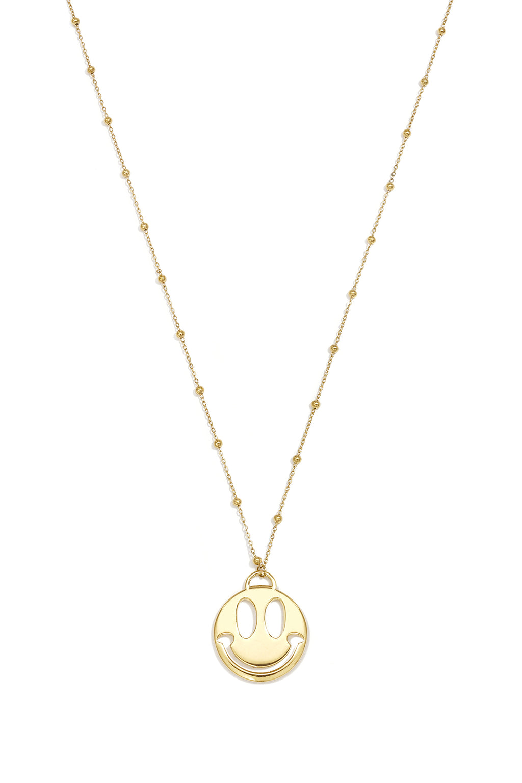 Stainless Steel Long Necklaces Smiling Face Casual Daily Simple Series Women's jewelry