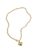 Necklace hanging heart with front closure