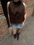 Bruine top met strik
