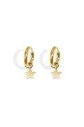 Earrings Star Silver Color Stainless Steel