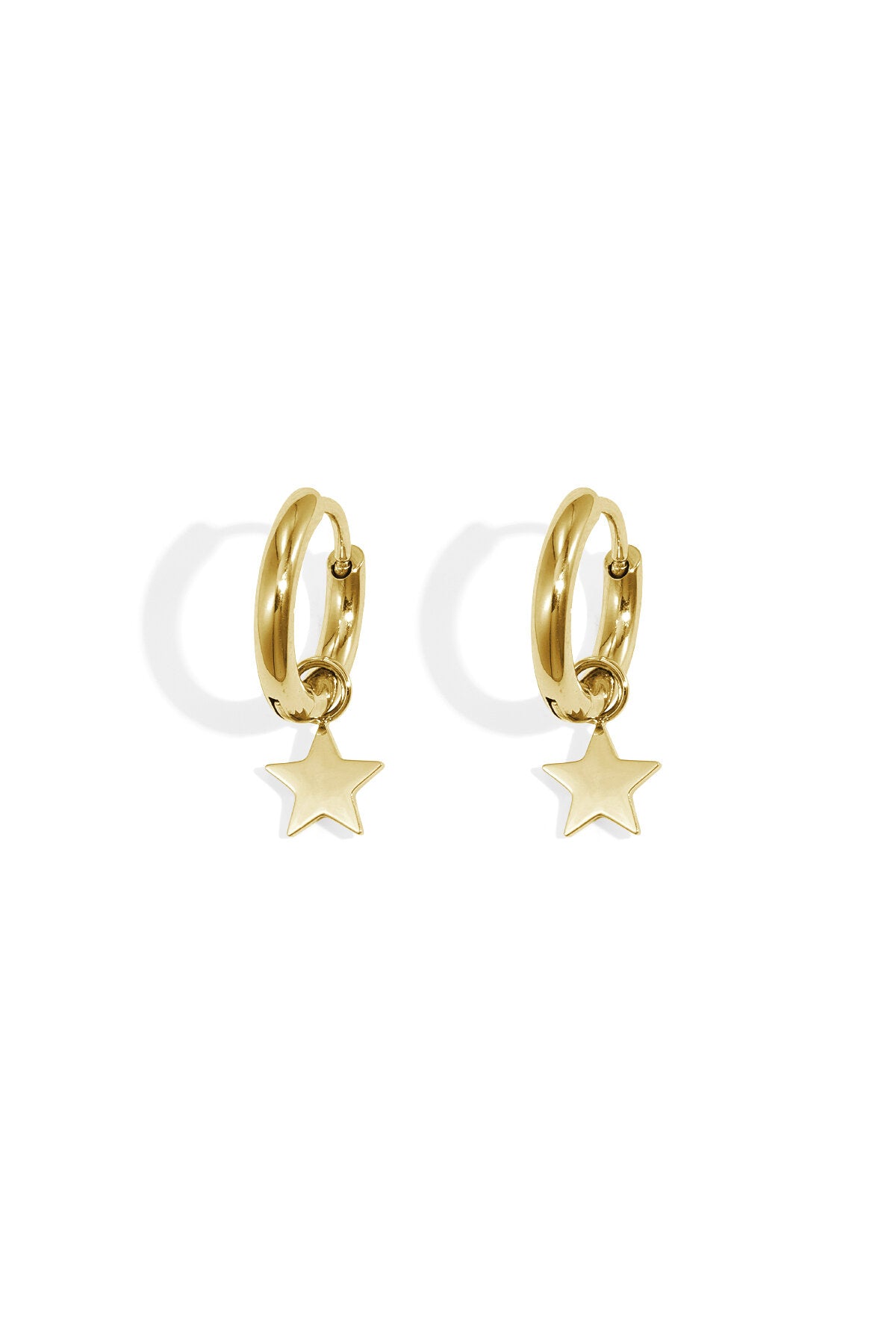 Earrings Star Silver Color Stainless Steel