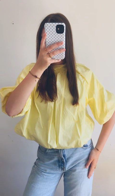 Blouse met strik - geel