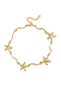 Ankle bracelet with trailing effect and starfish