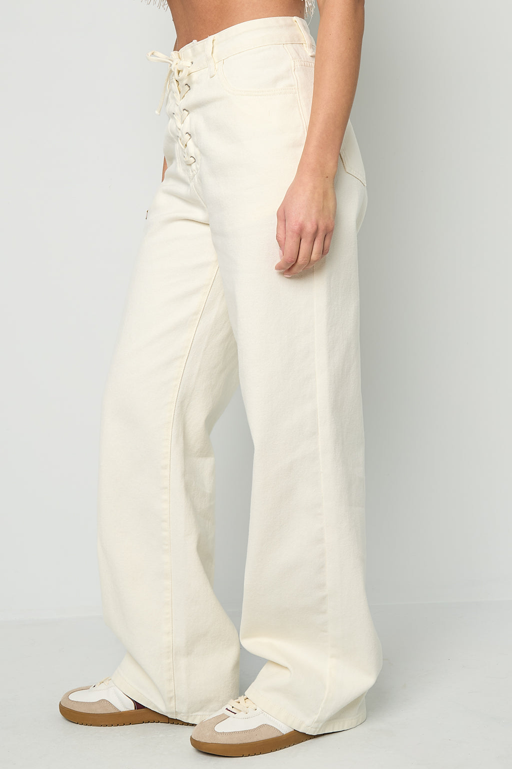 Lace Up Denim Jeans