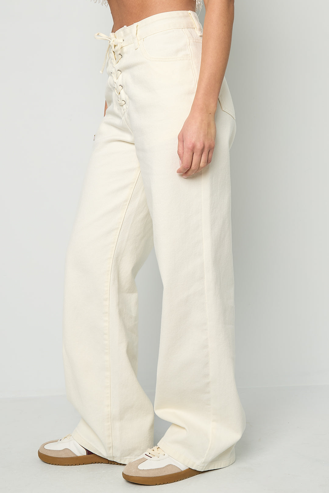 Lace Up Denim Jeans
