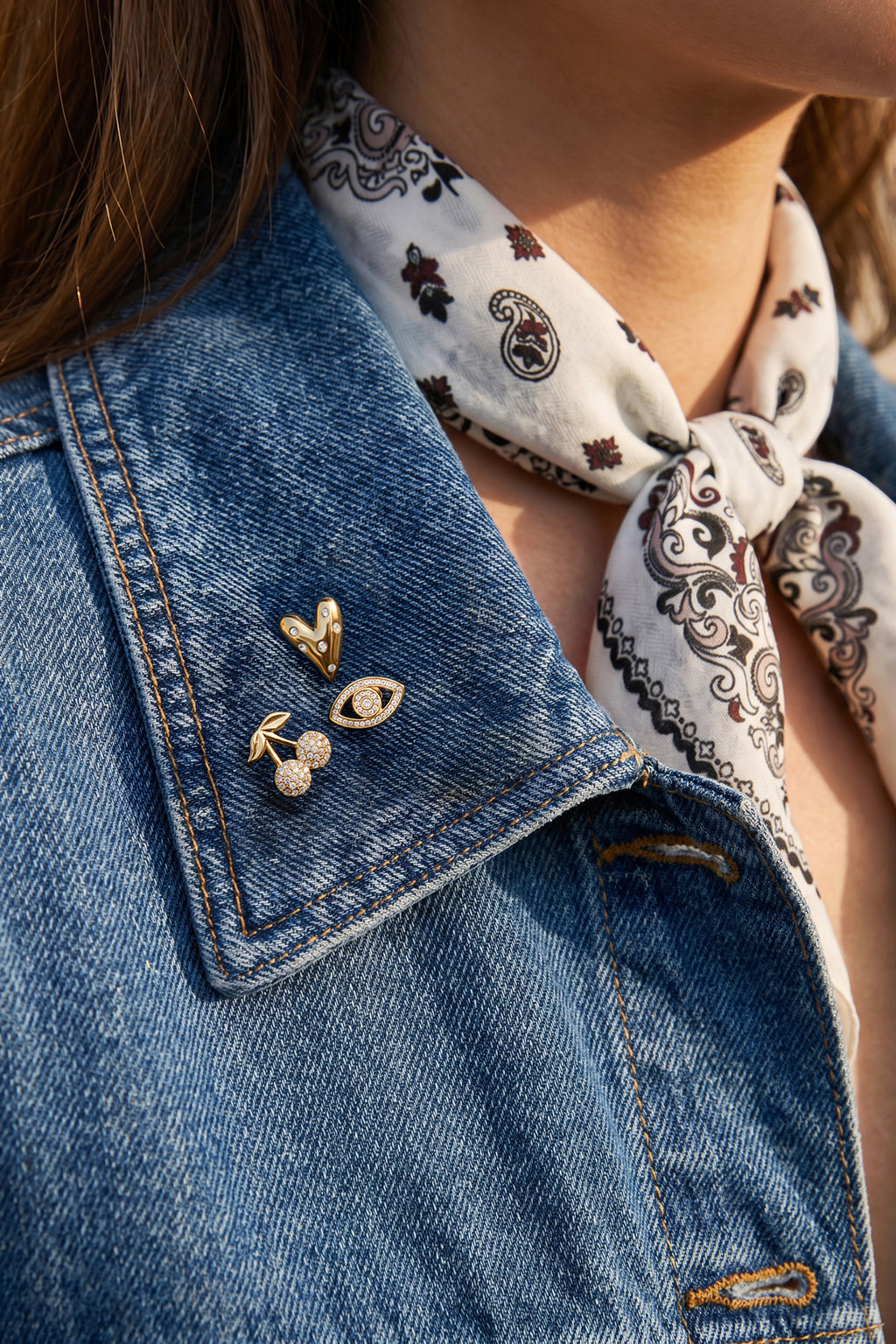 Brooches Heart Simple Stainless Steel Daily Accessories