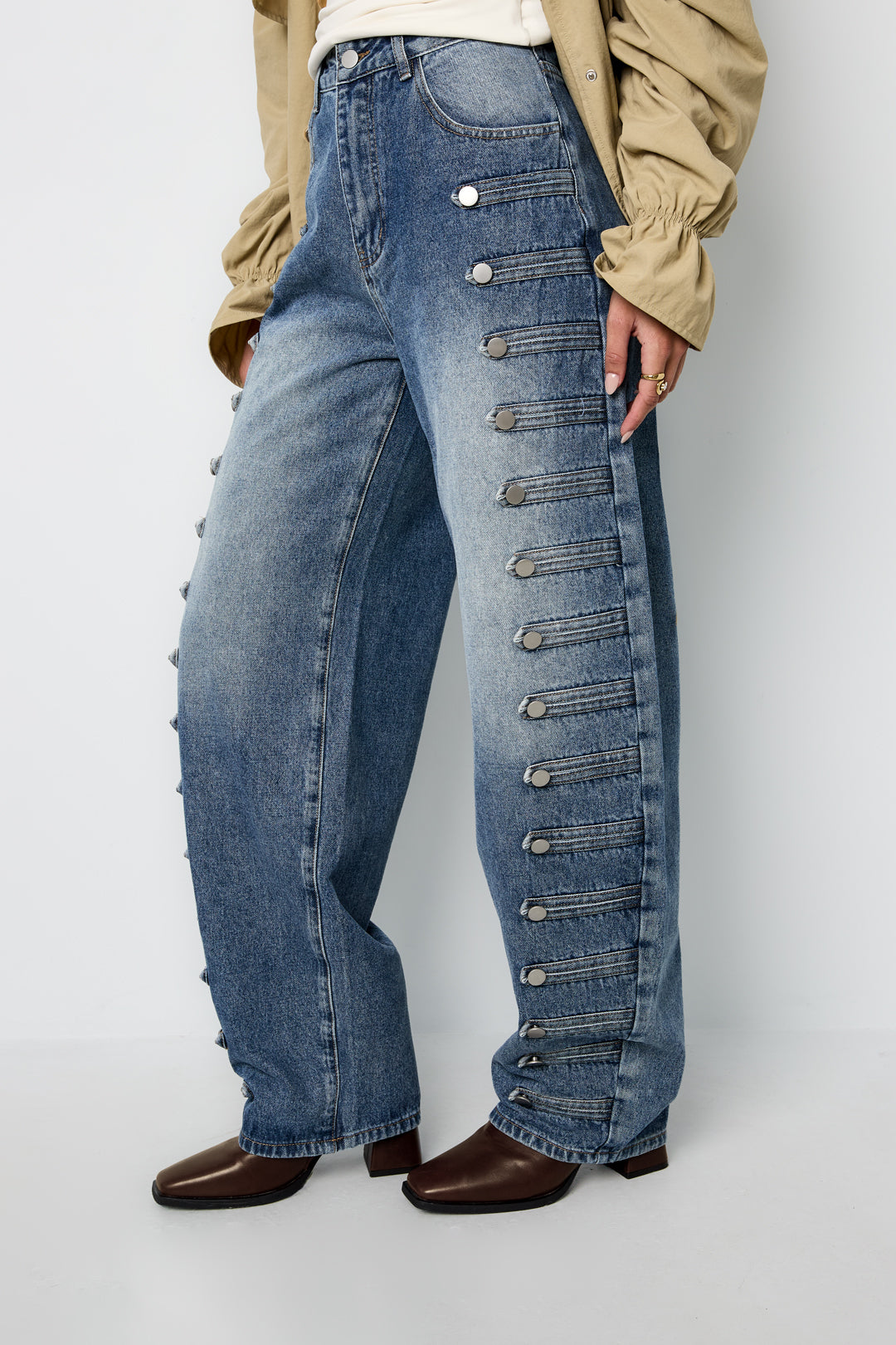 Military Button Up Jeans