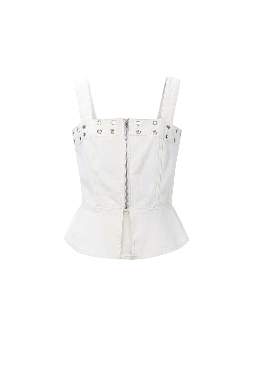 Eyelet Statement Denim Top