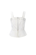 Eyelet Statement Denim Top