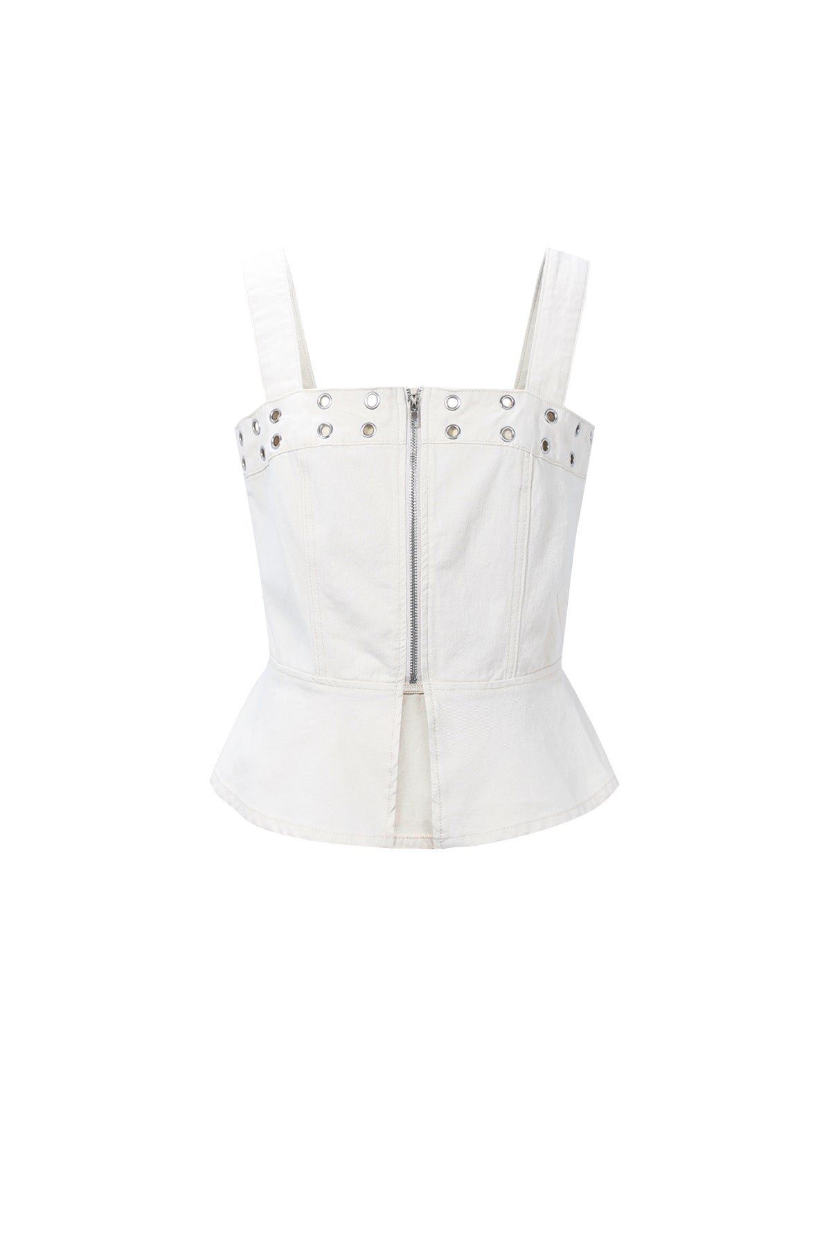 Eyelet Statement Denim Top