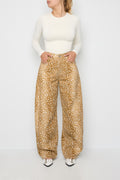 Deer-patterned jeans