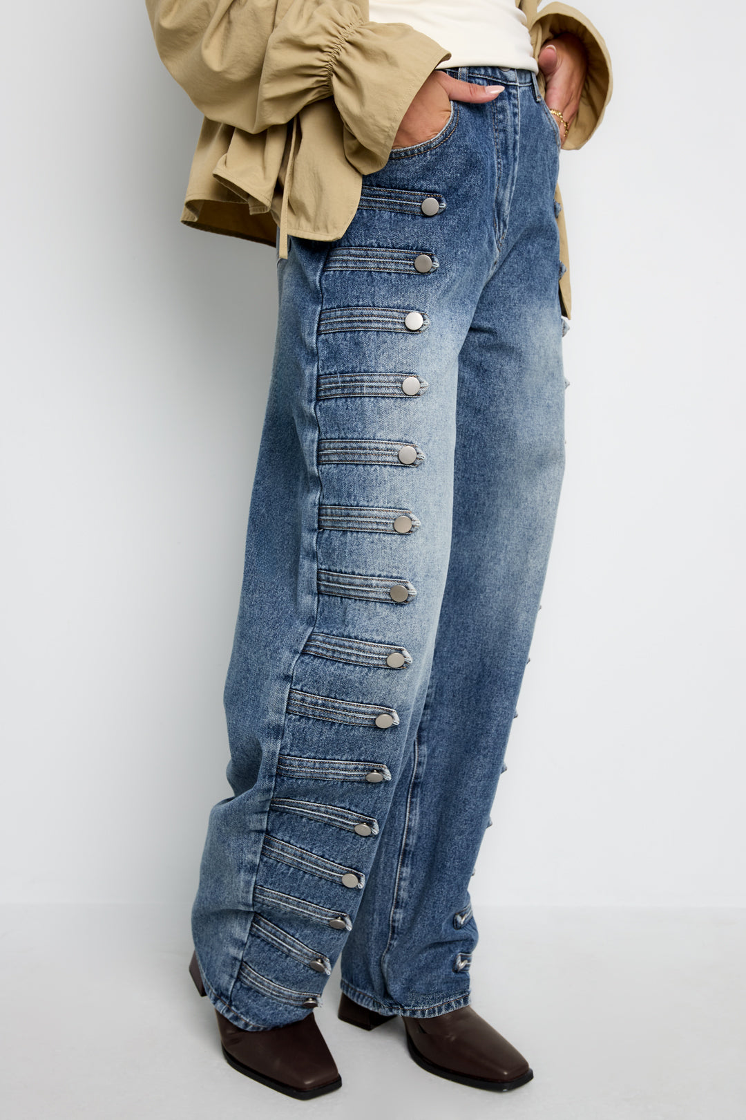 Military Button Up Jeans
