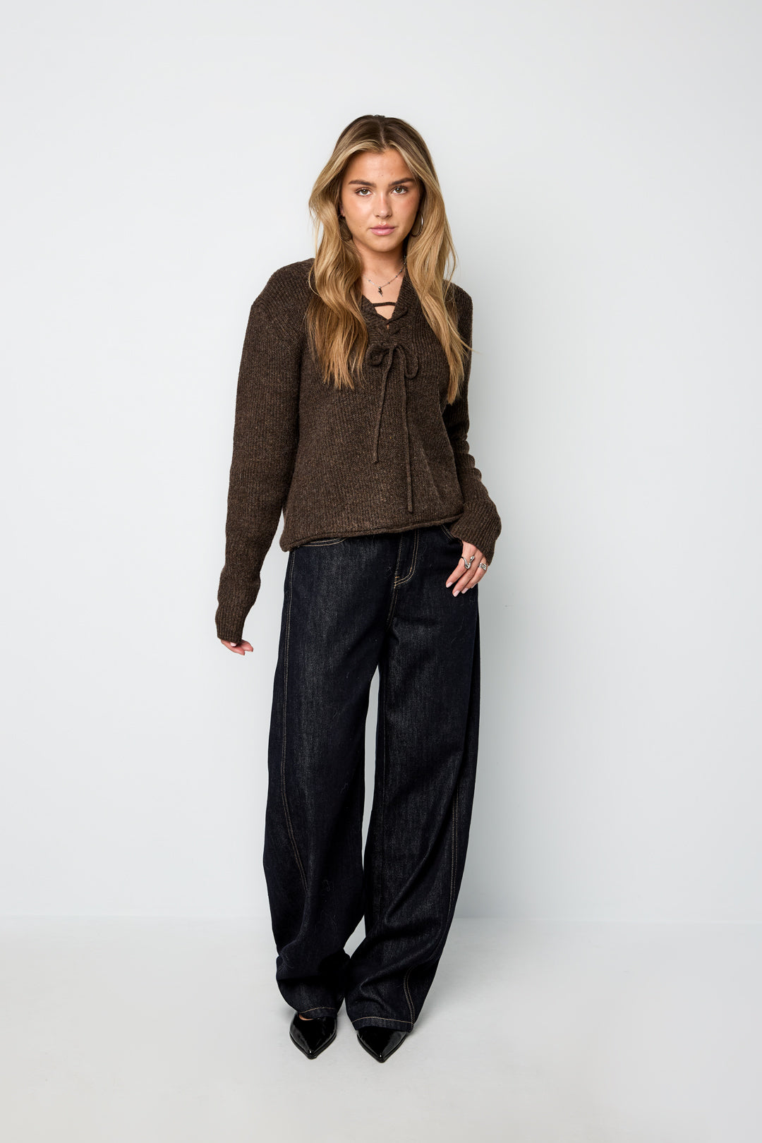 Lace Up Sweater
