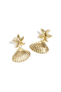 Earrings with starfish and shell