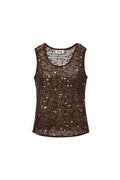 Crocheted beach top with glitter detail