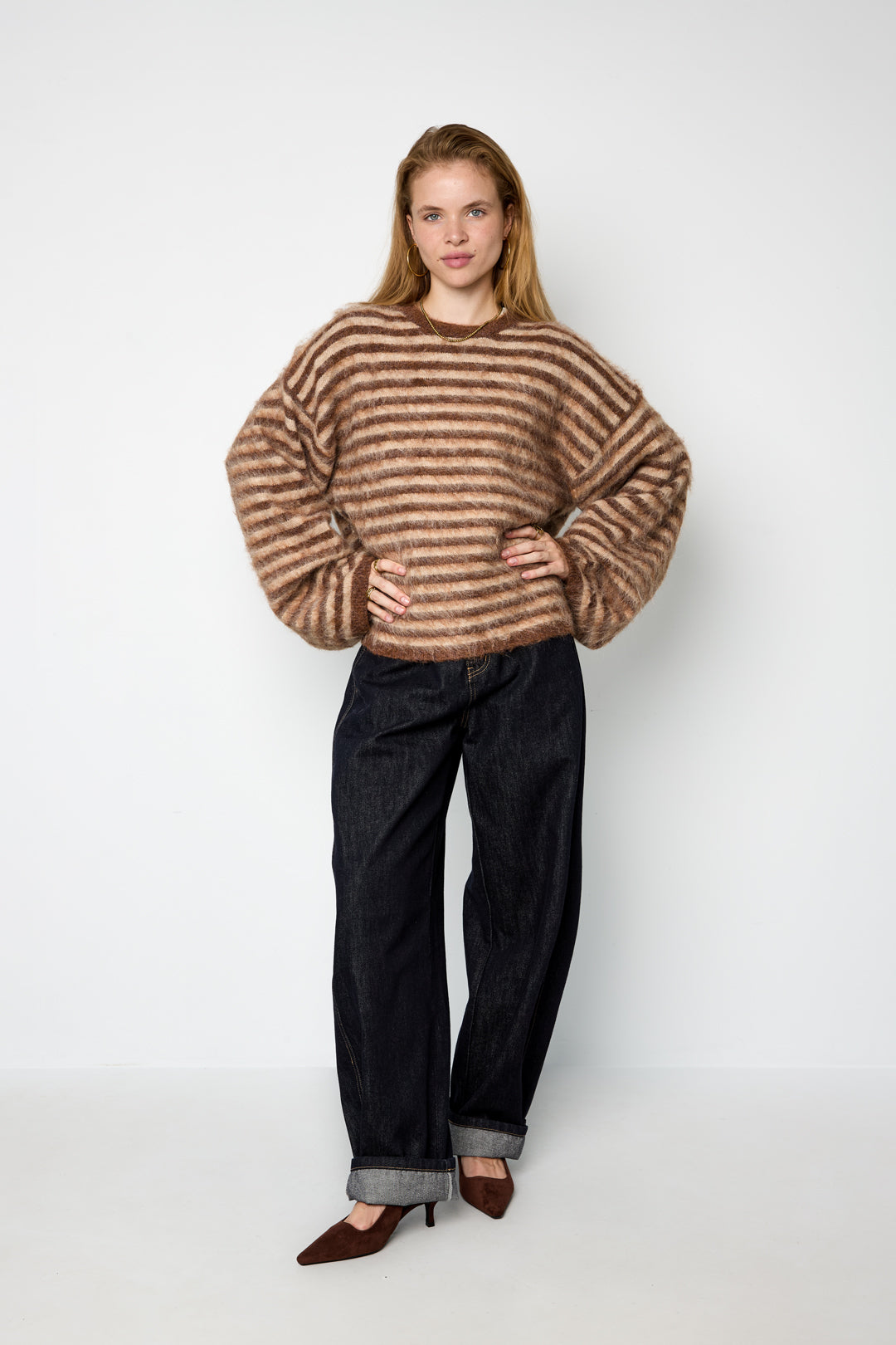 Polyester Fiber (Polyester) Knit sweaters Stripes Fall/Winter  Clothes