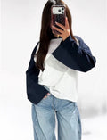 Longsleeve white/navy