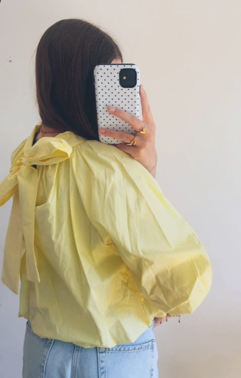 Blouse met strik - geel