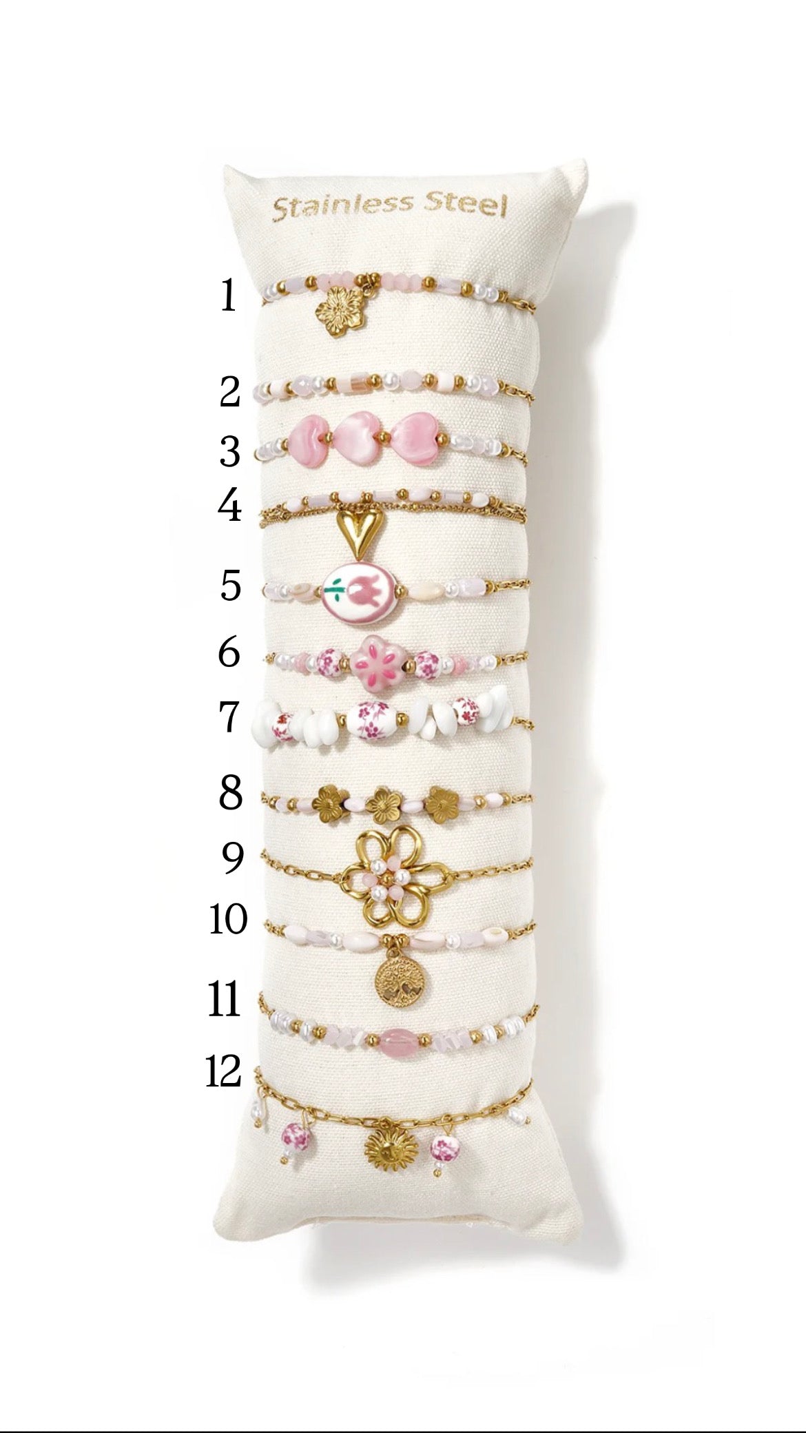 Roze & Goude  armbandjes