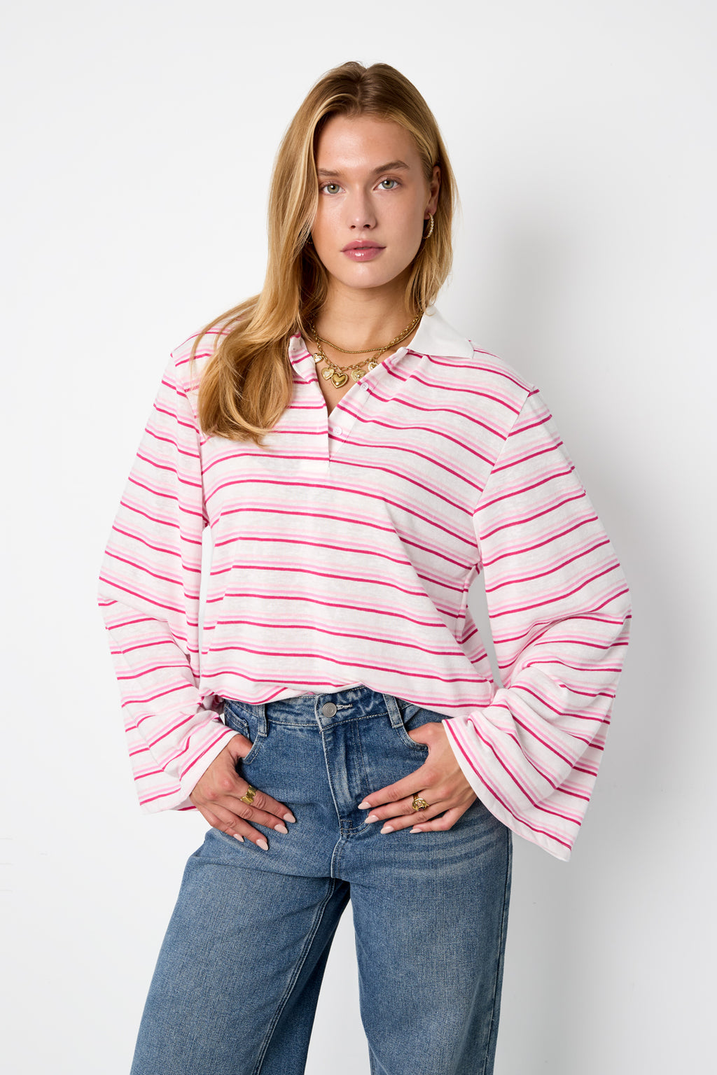 Striped Stretch Polo Coord