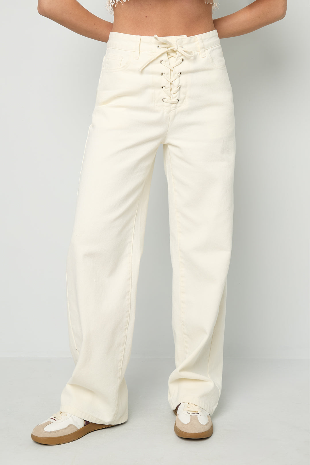 Lace Up Denim Jeans