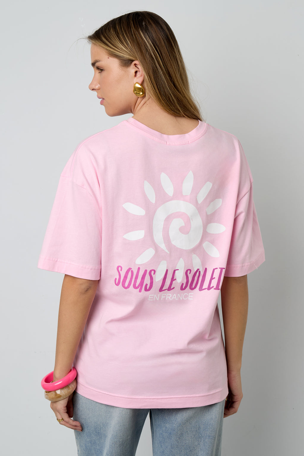 Cotton Knitted Women's T-shirt Casual Letters