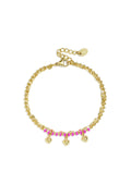 Double bracelet with beads and heart charms