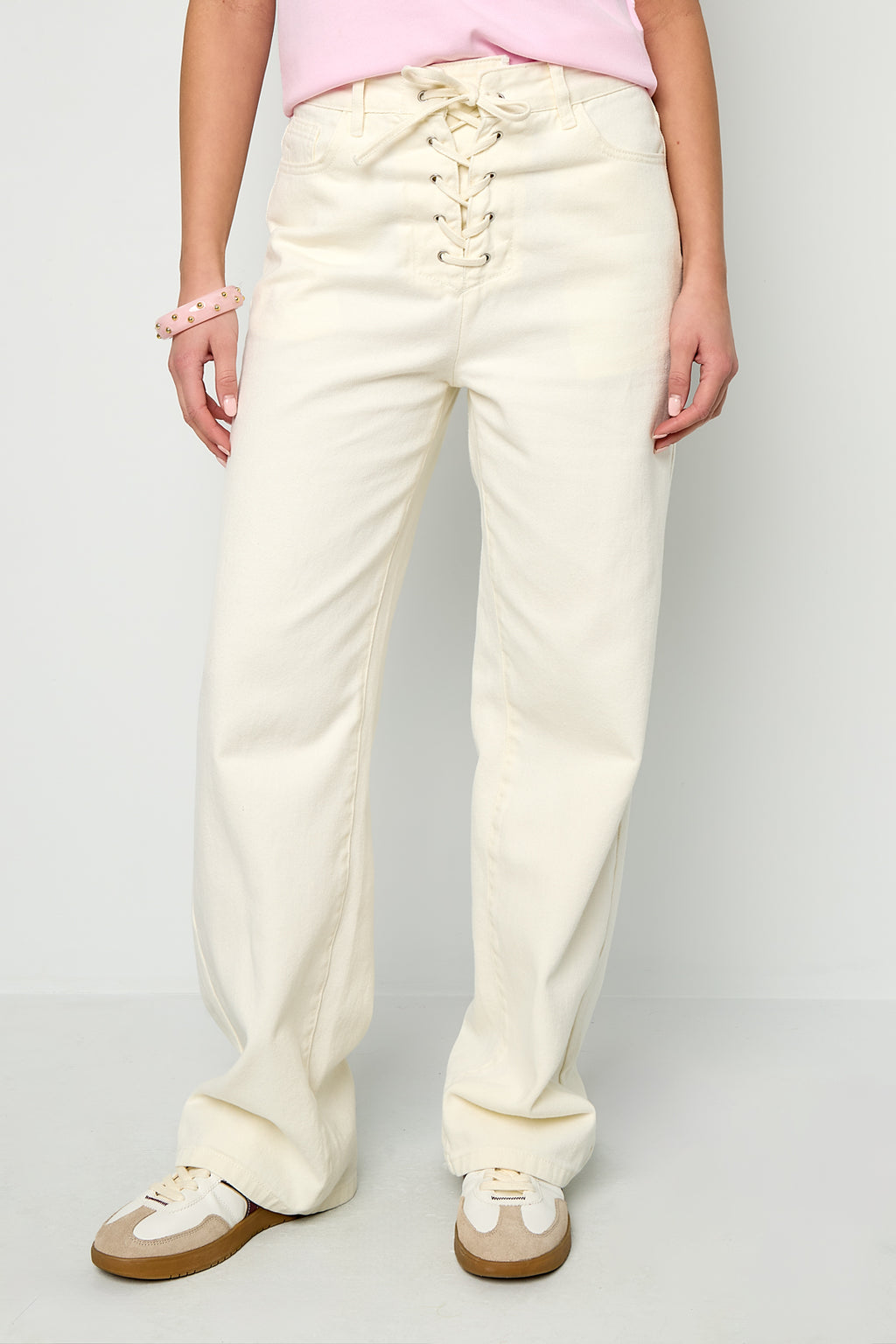 Lace Up Denim Jeans