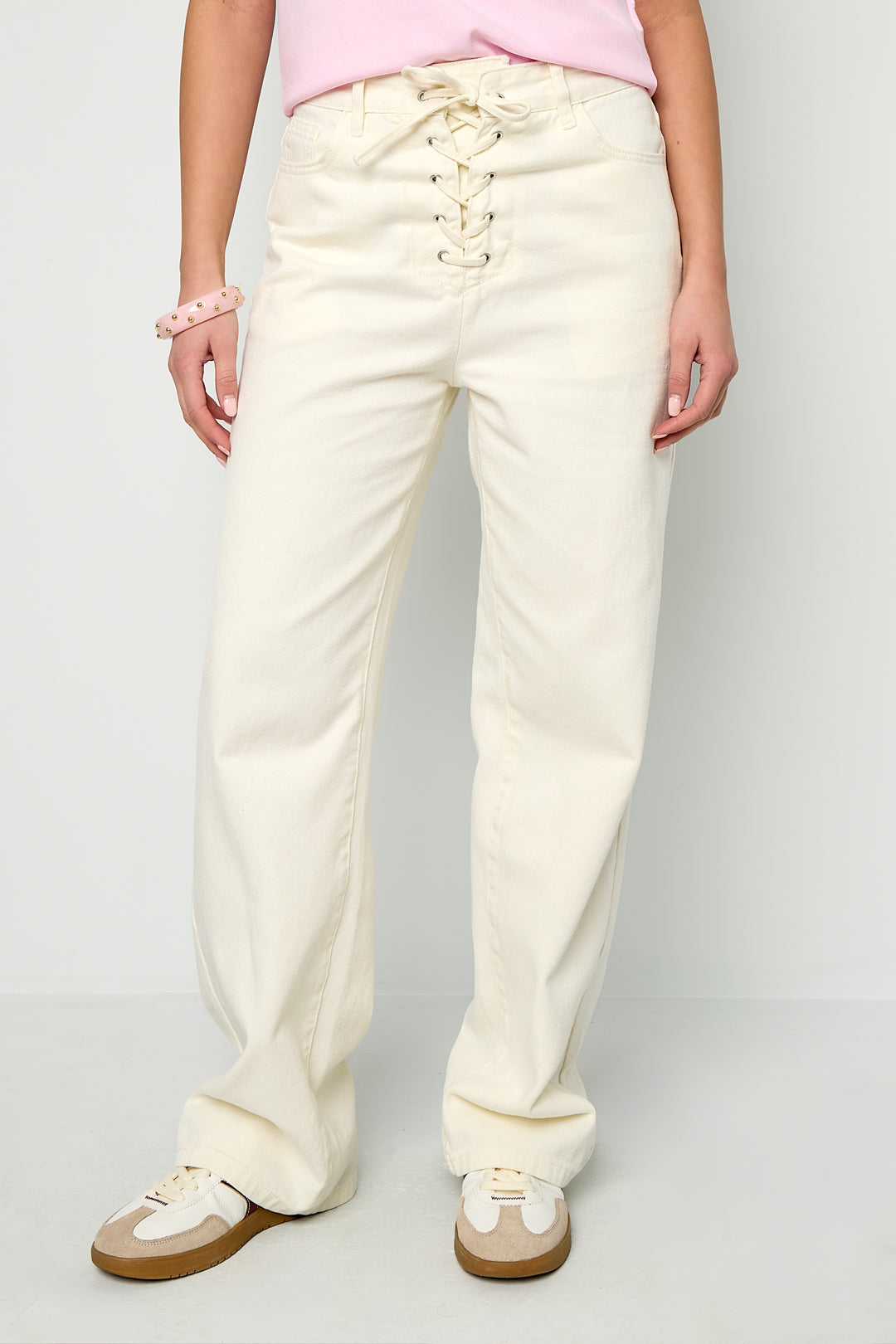 Lace Up Denim Jeans