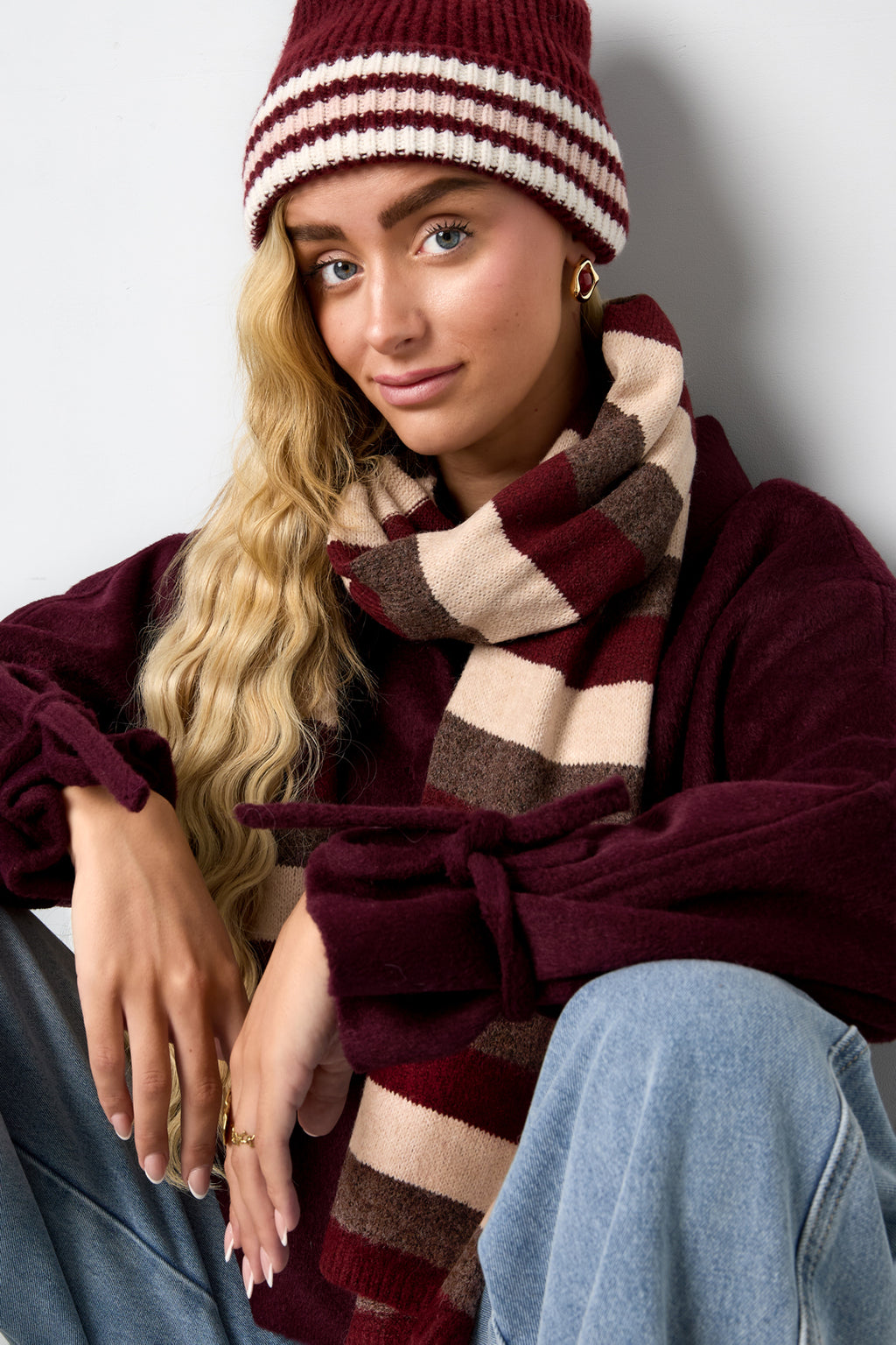 Winter scarves Stripe Simple Polyester Daily Accessories