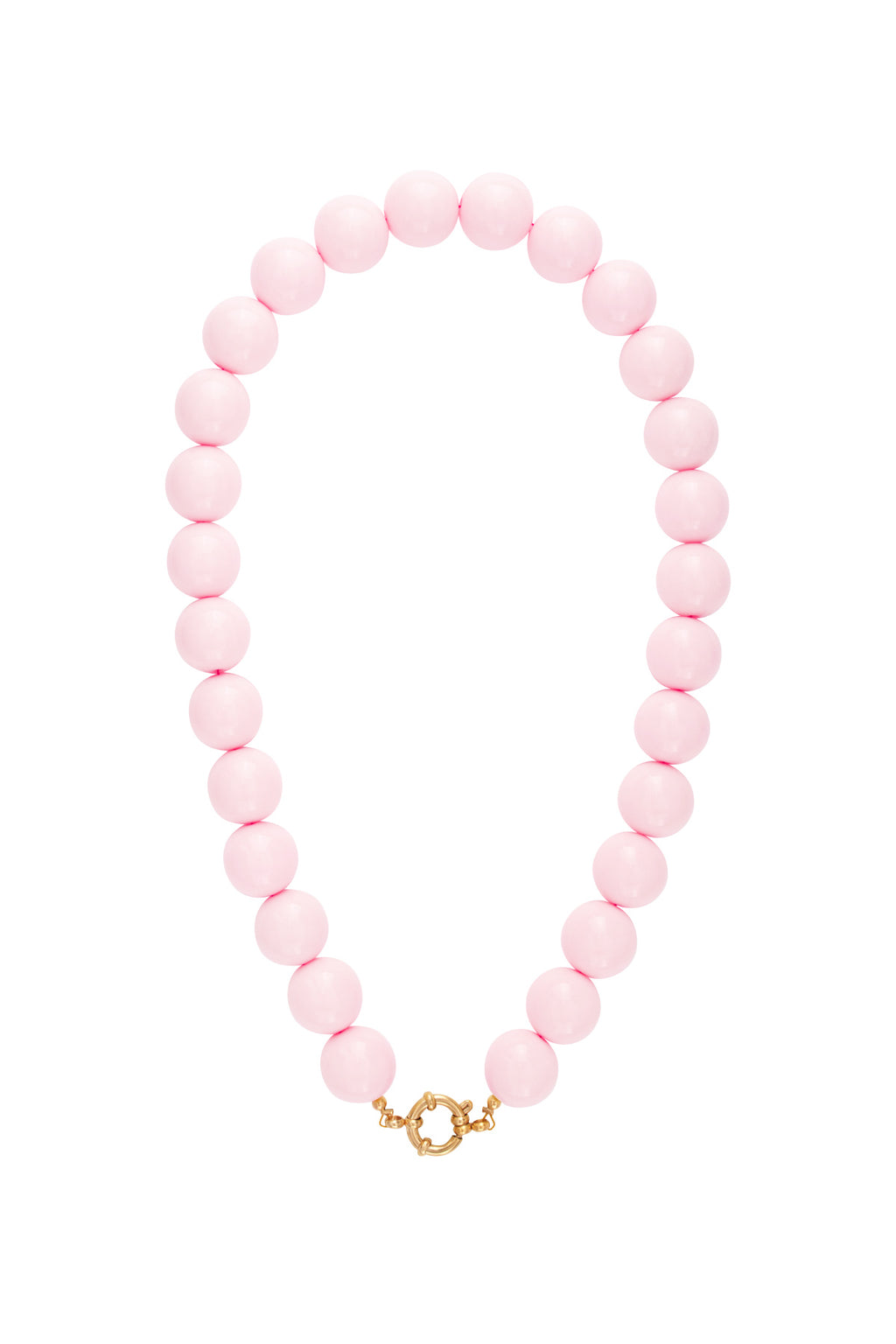 Necklace with large beads and front closure-15mm