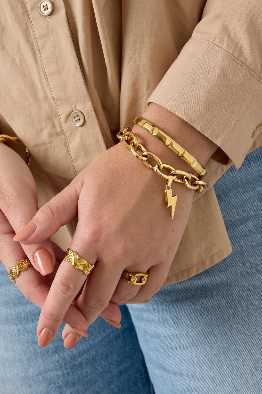 Stainless Steel Charm Bracelets Casual Daily Simple Series Women's jewelry