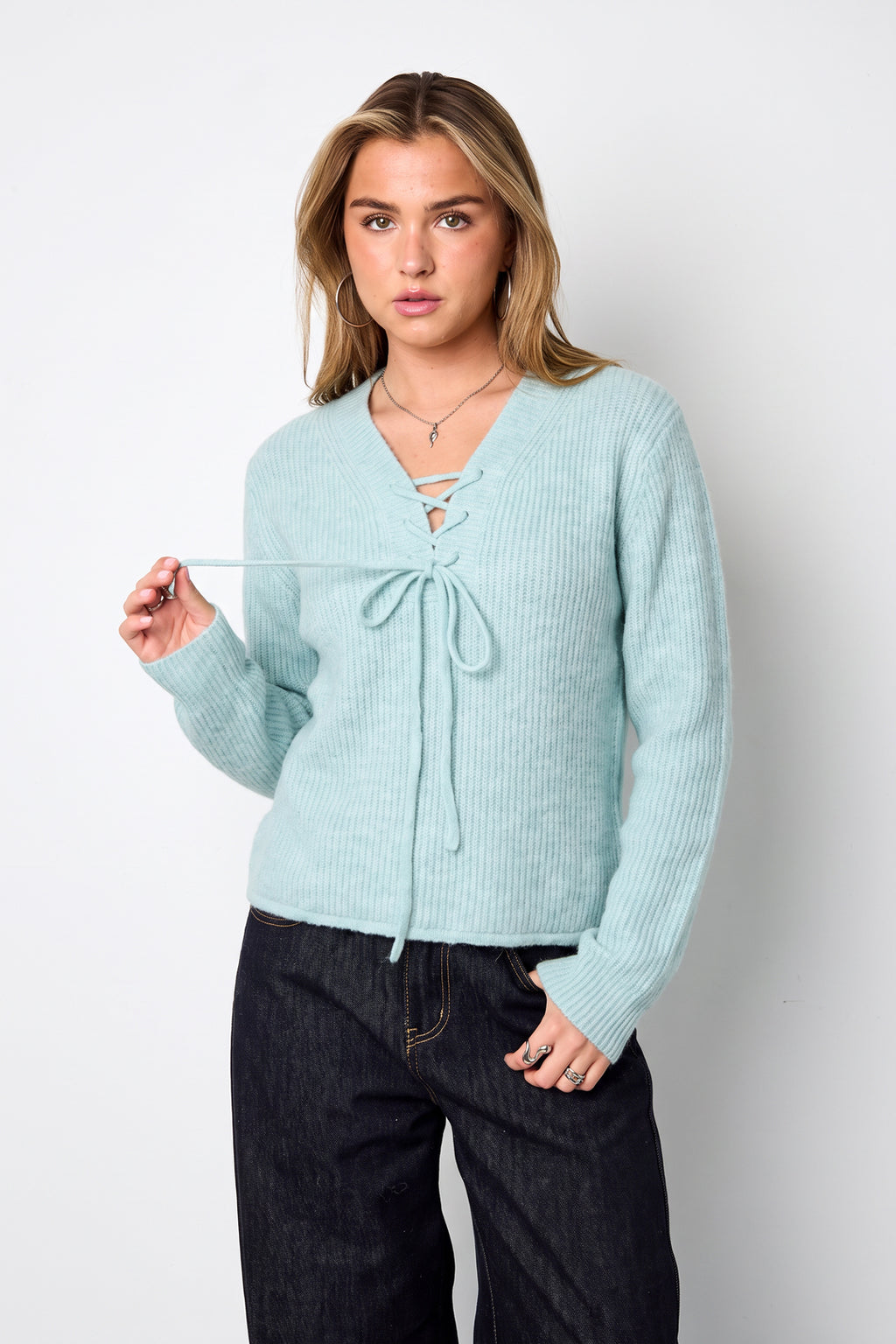 Lace Up Sweater