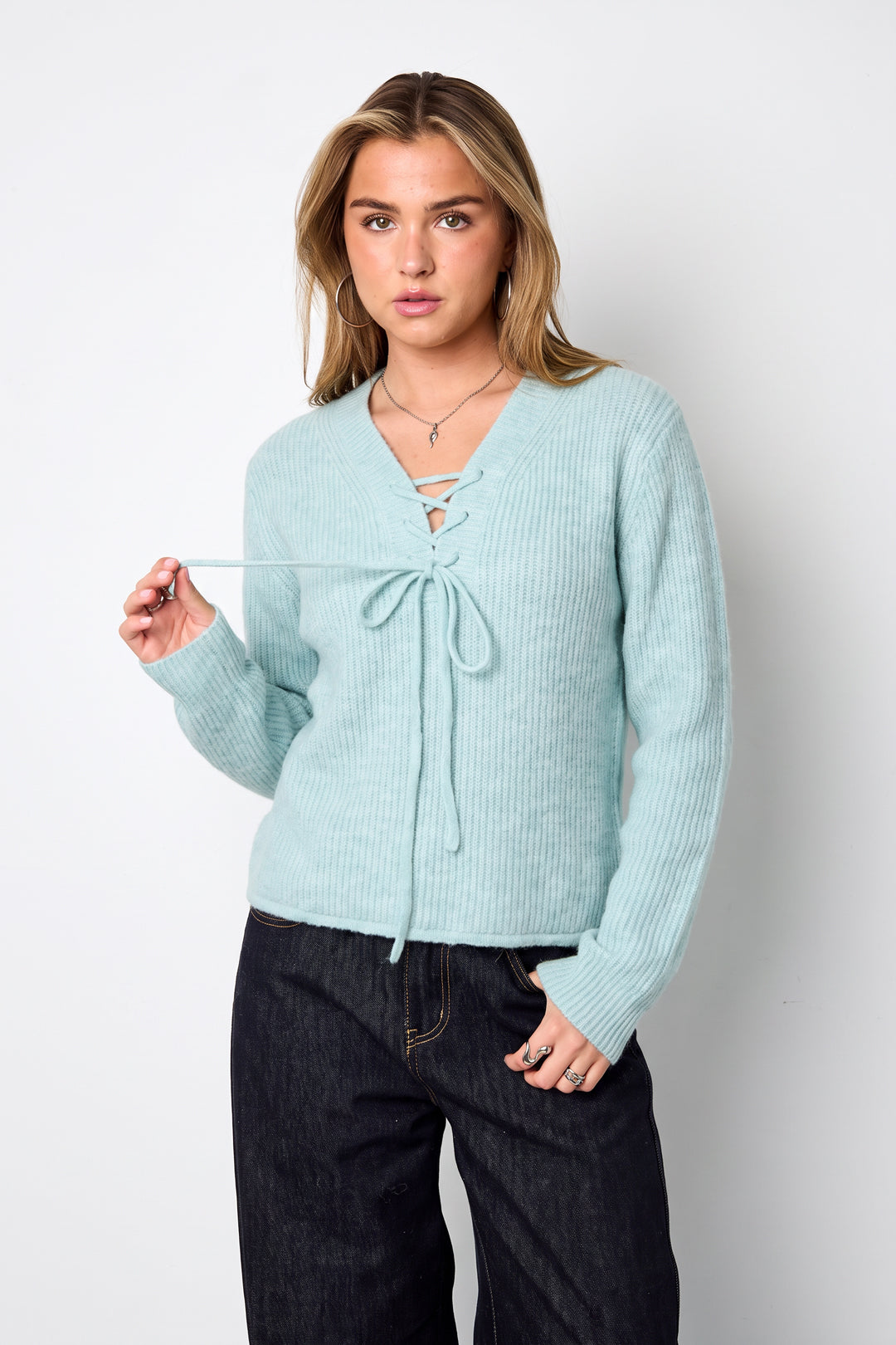 Lace Up Sweater