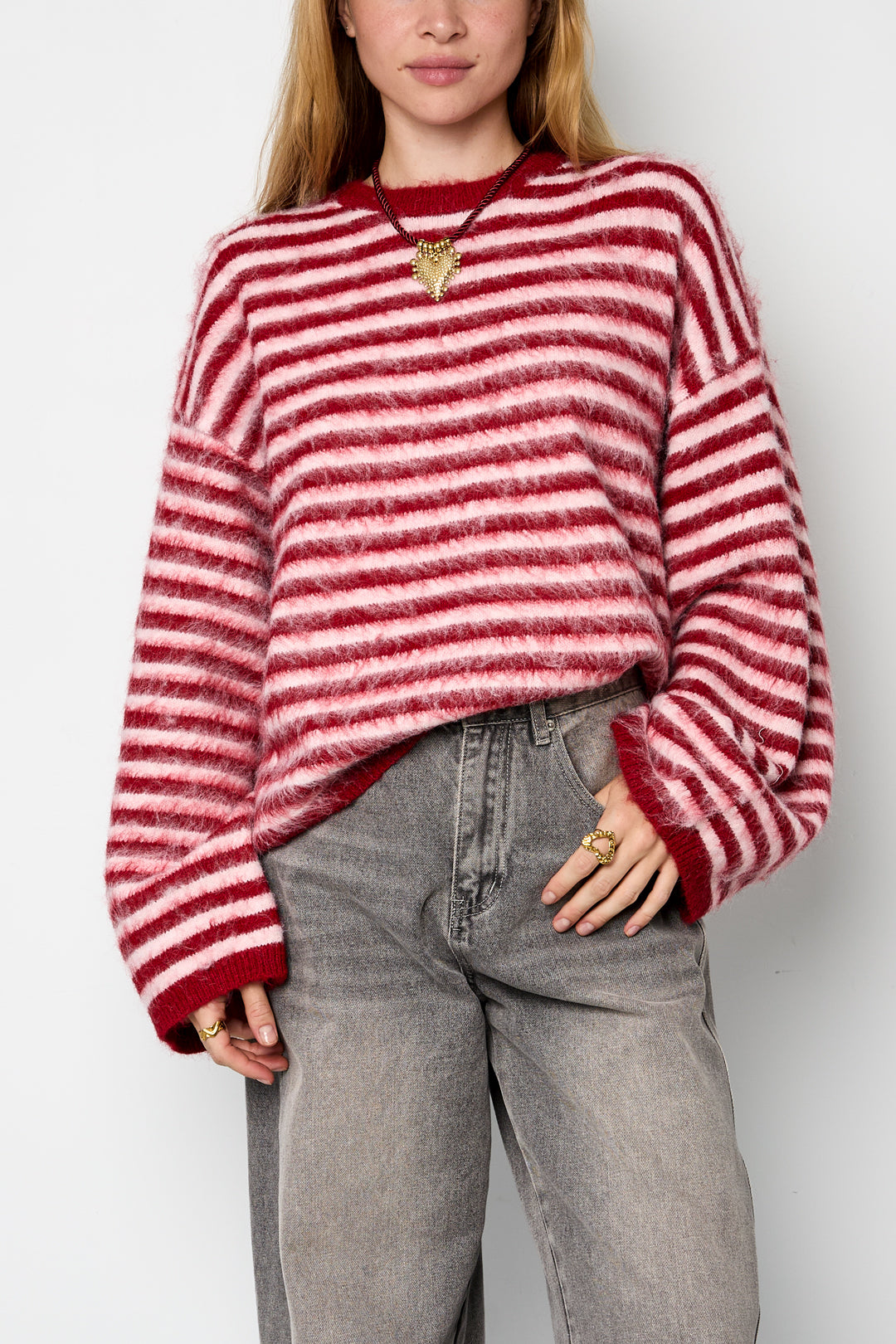 Polyester Fiber (Polyester) Knit sweaters Stripes Fall/Winter  Clothes