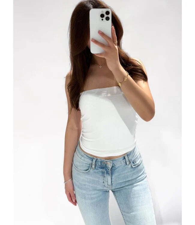 witte Tube top - dubbel gevoerd